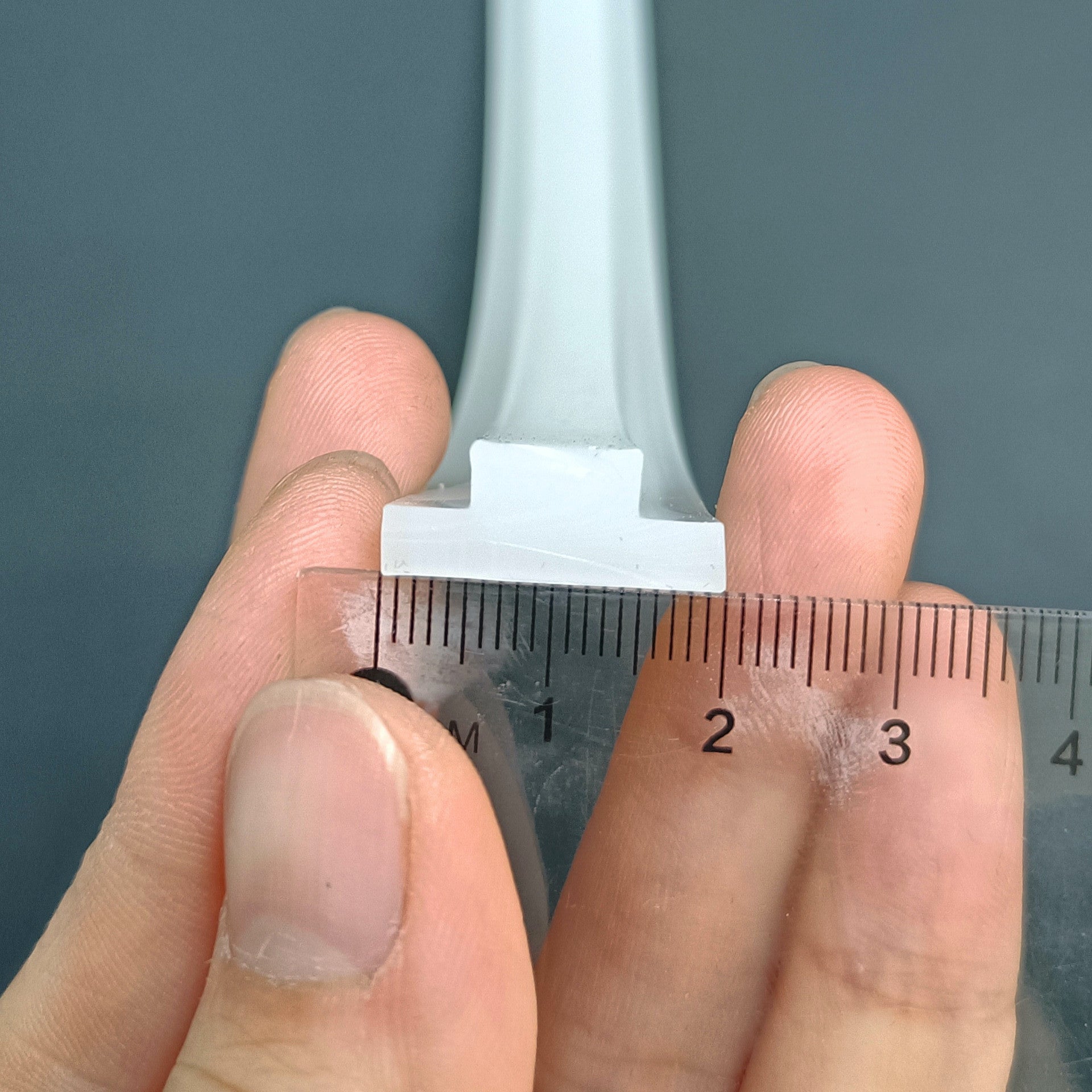 Step 1: Measure silicone strip total width - front view