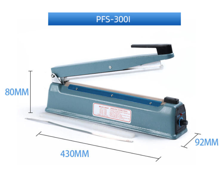 Impulse Hand Press Bag Sealer | Metal Body | 8-Level Temp | 100–500mm | Plastic/Foil/Kraft | OEM Factory Direct