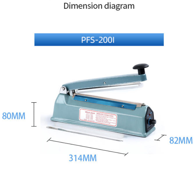 Impulse Hand Press Bag Sealer | Metal Body | 8-Level Temp | 100–500mm | Plastic/Foil/Kraft | OEM Factory Direct
