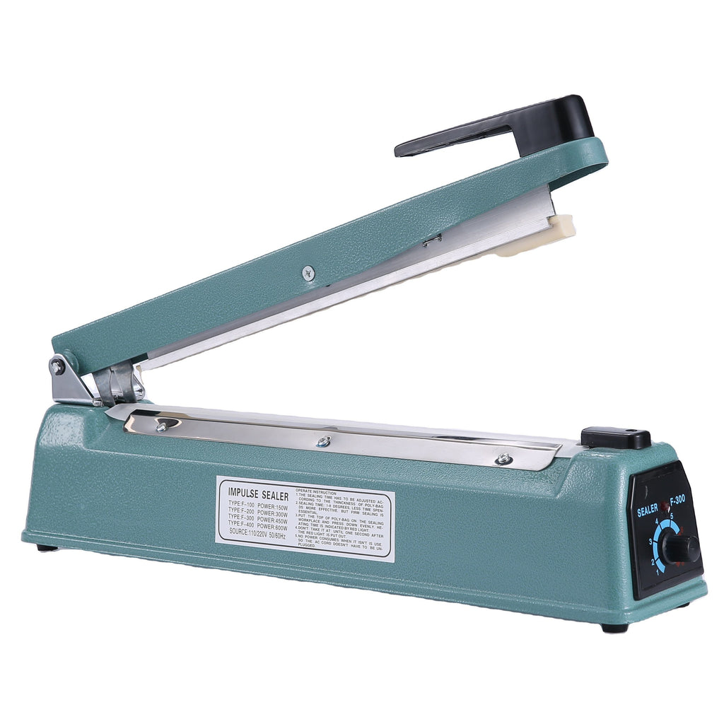 Impulse Hand Press Bag Sealer | Metal Body | 8-Level Temp | 100–500mm | Plastic/Foil/Kraft | OEM Factory Direct