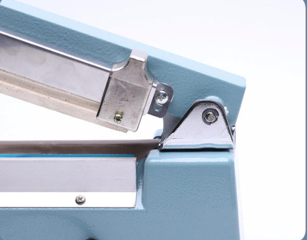 Impulse Hand Press Bag Sealer with Side Sliding Cutter | Metal Body | 8-Level Temp | 100–500mm | Plastic/Foil/Kraft | OEM Factory Direct