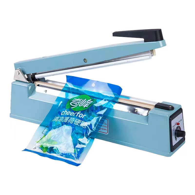Impulse Hand Press Bag Sealer | Metal Body | 8-Level Temp | 100–500mm | Plastic/Foil/Kraft | OEM Factory Direct