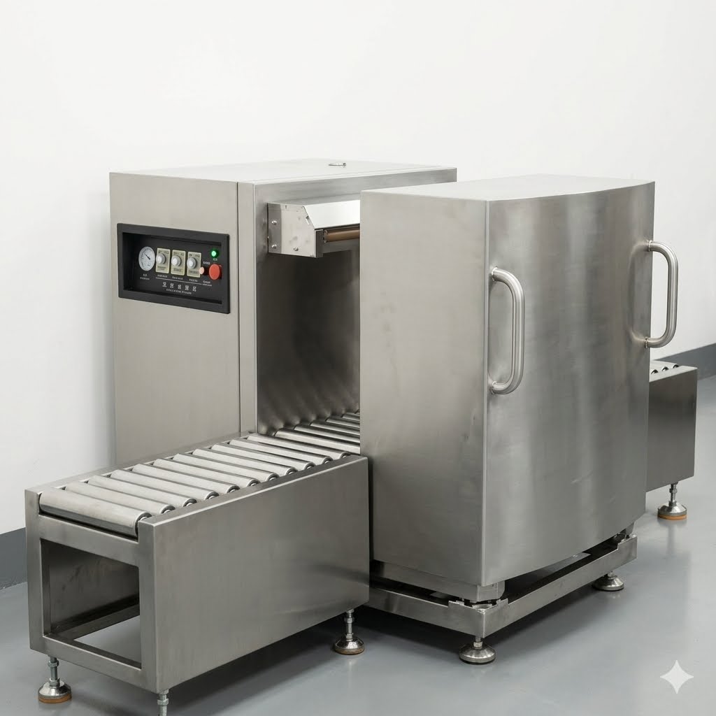 Custom Vertical Vacuum Sealer with Conveyor Line | Heavy Bulk Bag Sealing Machine for 20kg+ Products