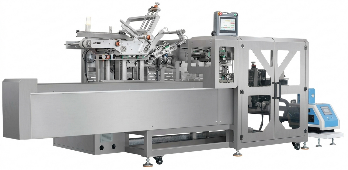 HY-120 Cartoning Machine – Hot Melt Glue, 80–120 boxes/min