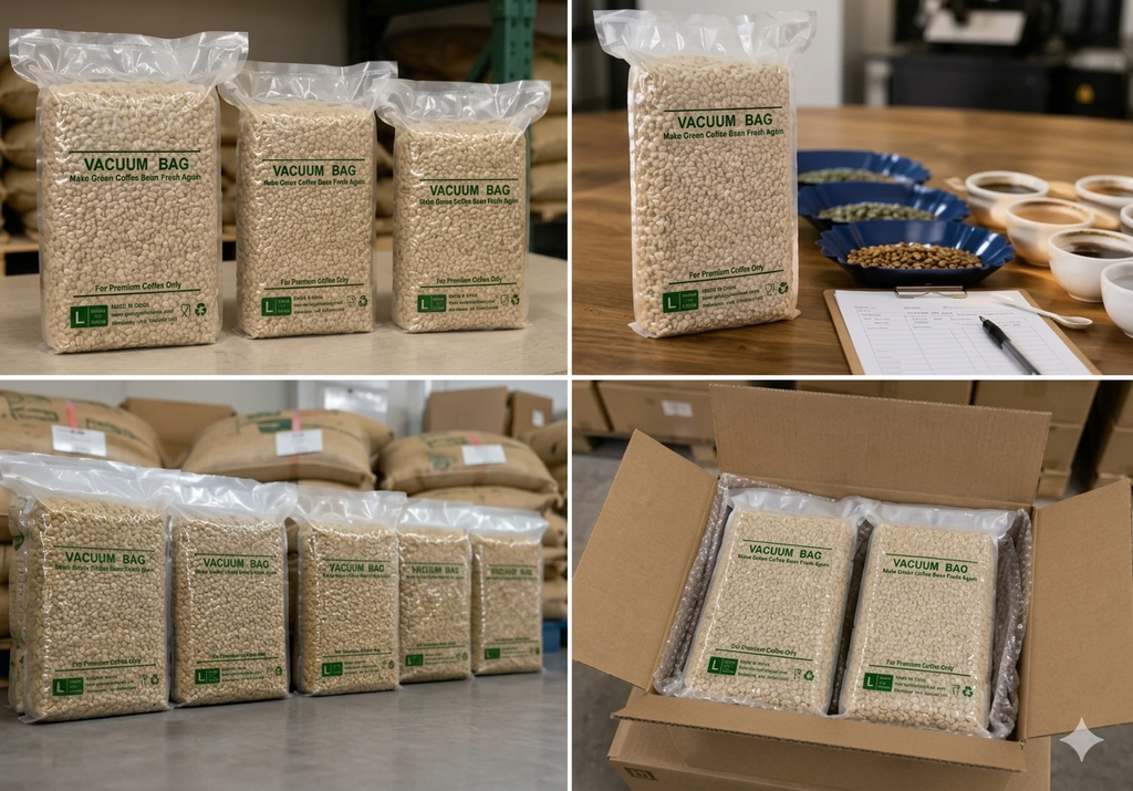 Vacuum Sealing Bags for Green Coffee Beans 4–30 kg | Puncture-Resistant, Leak-Proof | Noble