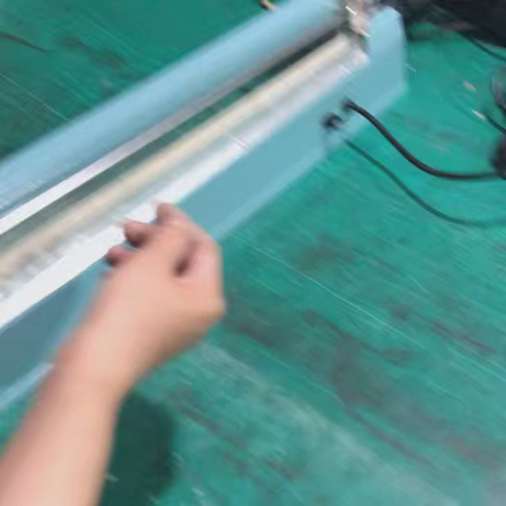 Impulse Hand Press Bag Sealer with Side Sliding Cutter | Metal Body | 8-Level Temp | 100–500mm | Plastic/Foil/Kraft | OEM Factory Direct